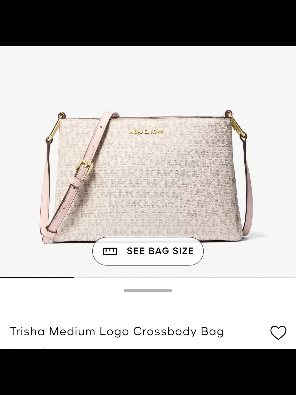 Michael Kors Pale Pink Logo Crossbody Bag